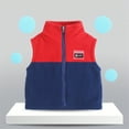 thumbnail image 3 of Ugoldhm Girls Boys Winter Vest Color Block Zip Up Sleeveless Jacket Kids Polar Fleece Warm Outterwear, 3 of 6