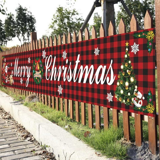 facefd Christmas Streamer Hanging Background Ornament Polyester Decorative Banner, SDHF-GZ03