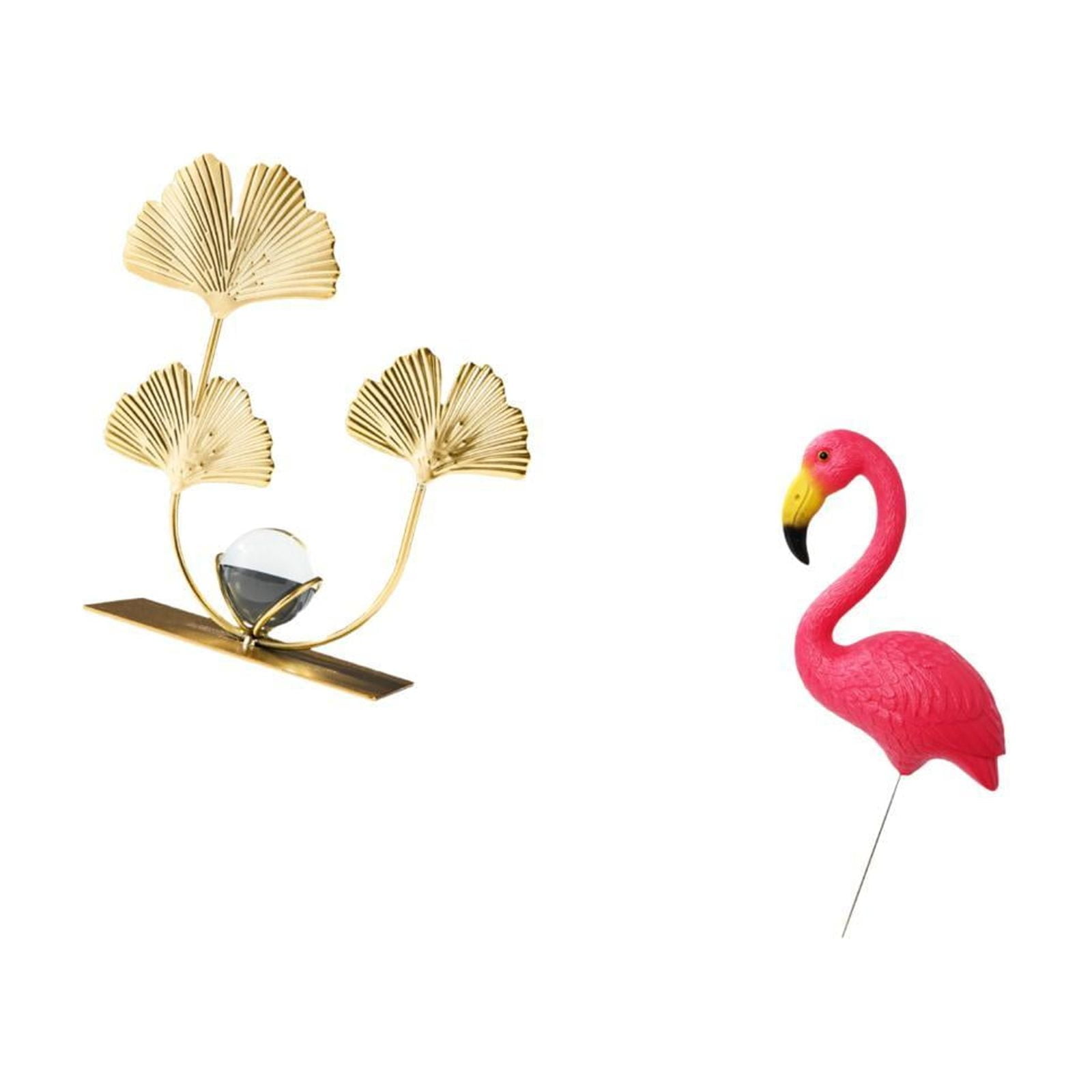 CoudarTitie Leafy Bird Sculpture Bookshelf Ornament Modern Home Decor Collectibles for Bedroom Holiday Housewarming Gift Fairy Garden Accessories Flamingo Yard Art