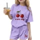 thumbnail image 2 of Conjuntos de blusas y camisas de cuello redondo y manga corta para niños, conjunto de dos piezas de top y pantalones cortos de manga corta con cuello redondo y manga corta para niños, top de poliéster, 2 of 6