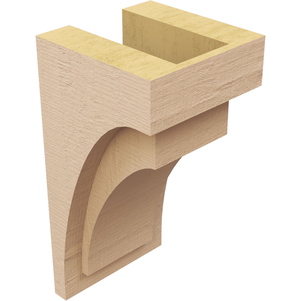 6"W x 6"D x 12"H Wide Rivera Rough Cedar Woodgrain TimberThane Corbel, Primed Tan