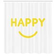 thumbnail image 3 of Ambesonne Yellow and White Shower Curtain, Happy Smiling, 69"Wx84"L, Yellow and White, 3 of 3