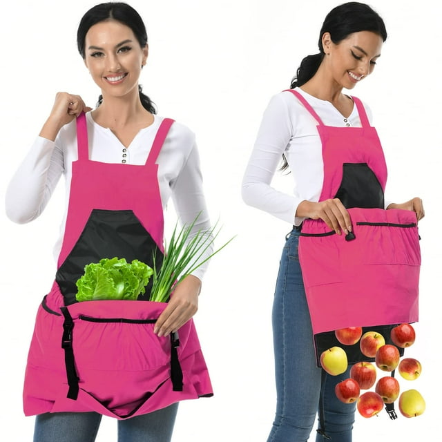 Delantal de jardinería, delantal de jardín unisex de lona impermeable con bolsillos para cosecha, regalos de jardinería para mujeres