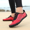 thumbnail image 2 of lnmuld Men Women Barefoot Shoes, Breathable Mesh Shoes for Water Yoga Fitness Hiking Color:Red,Size:8.5, 2 of 6