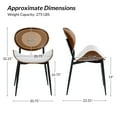 thumbnail image 7 of Rattan Dining Chairs Set of 6 Mid-Century Faux Leather Side Chairs Metal Legs Kitchen Restaurant Beige, 7 of 7