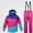 Hot Pink, variant on Teylalorva Boys Snowsuit (3-12) Waterproof Snow-Proof Windproof Warm Thick Hooded Detachable Two-Piece Ski Suit Set Black