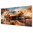 thumbnail image 2 of Designart "Exotic Car on Offroad in Orange II" Muscle Car Metal Wall Art Set, 2 of 5