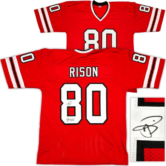 Atlanta Falcons Andre Rison Autographed Red Jersey "84 TD" JSA 233379