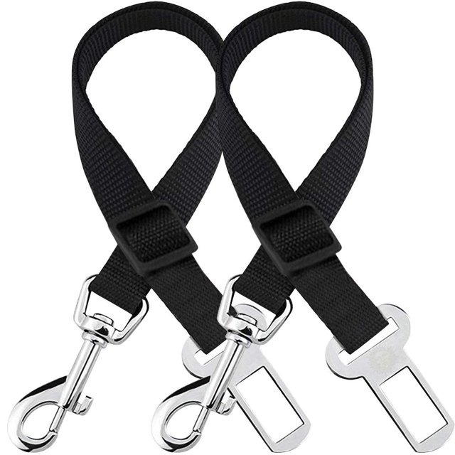 2 cinturones de seguridad para perros de coche, tamaño 2, color negro. Xemadio FLD-2671