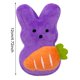 thumbnail image 2 of Conejito de peluche de Pascua, lindo muñeco de zanahoria Peep para niños, azul, 2 of 9