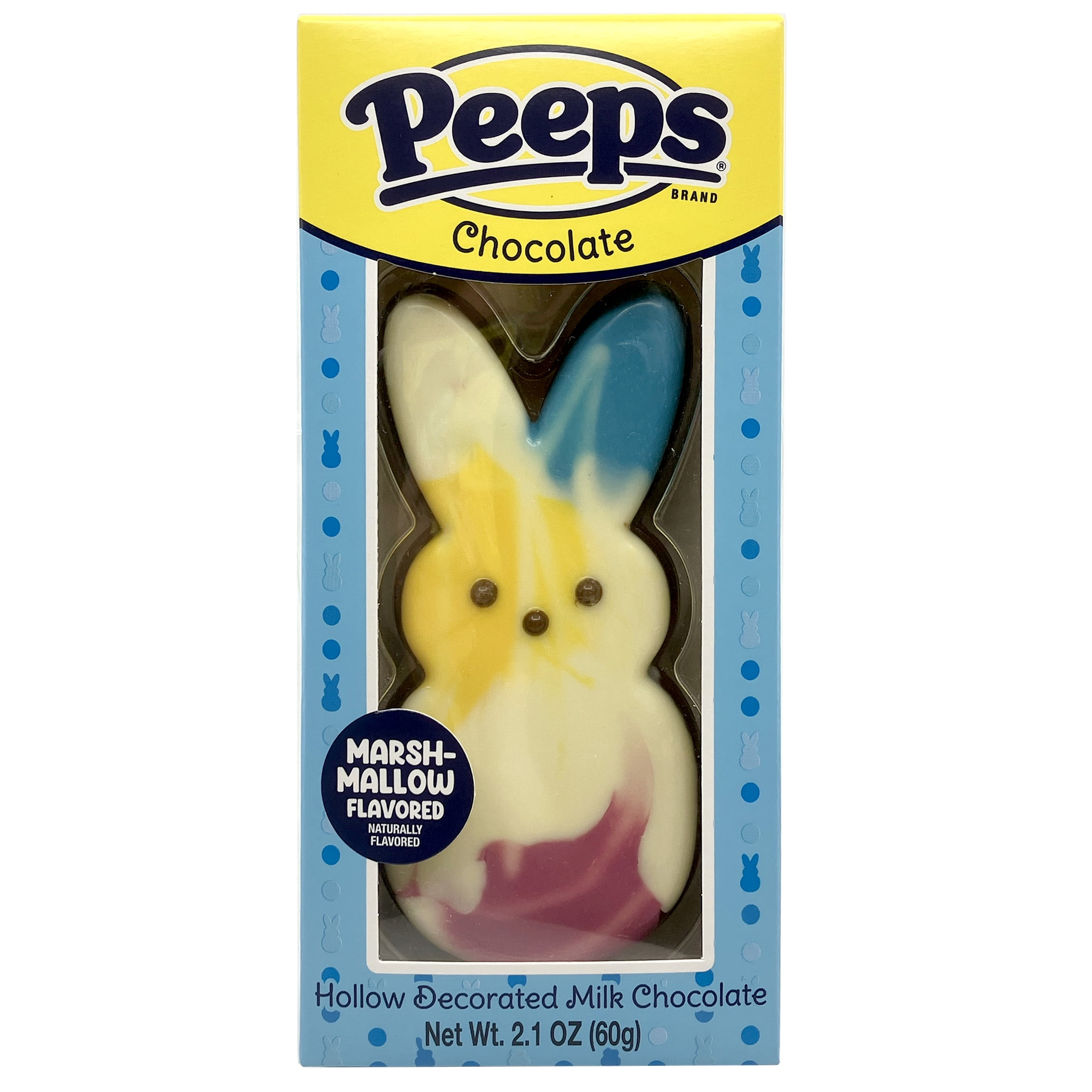 (3 pack) Peeps Hollow Decorated Tie Dye Milk Chocolate Easter Bunny, 2.1 oz