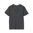 thumbnail image 2 of Hand drawn art with a Cross, Heart & Flowers on a Unisex Softstyle T Shirt, 2 of 4