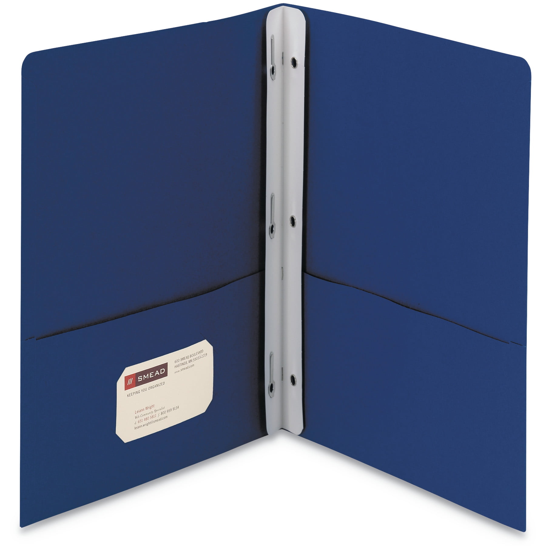 Smead 2Pocket Folder w/Tang Fastener, Letter, 1/2" Cap, Dark Blue, 25/Box SMD88054