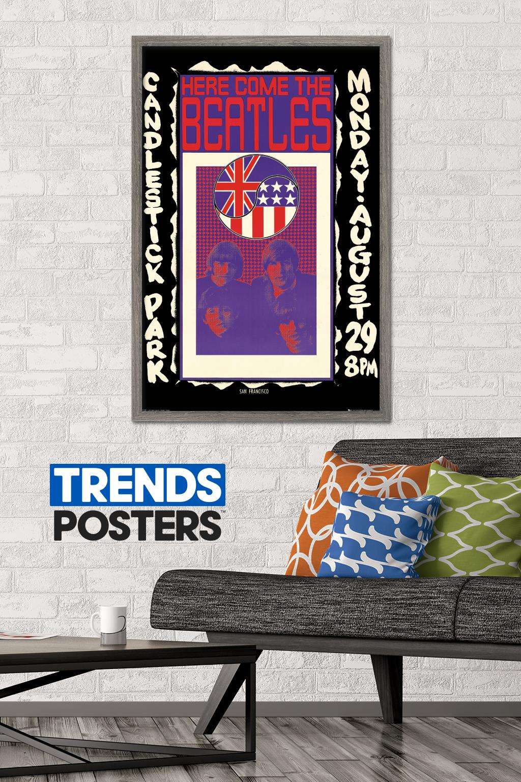 The Beatles - Candlestick Park Wall Poster, 22.375" x 34", Framed