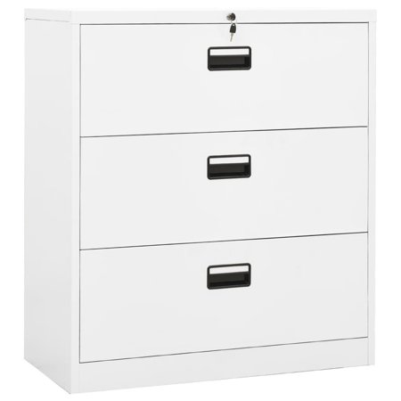 moobody Filing Cabinet with 3 Drawers Steel Storage Cabinet White for Office  Living Room  Bedroom  Home Furniture 35.4 x 18.1 x 40.6 Inches (W x D x H)