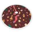 thumbnail image 3 of Faldas para árbol de Navidad de 48 pulgadas con texto "Merry Christmas", tapete para árbol de Navidad para vacaciones de invierno, falda para árbol de Navidad para decoraciones navideñas rústicas, 3 of 8