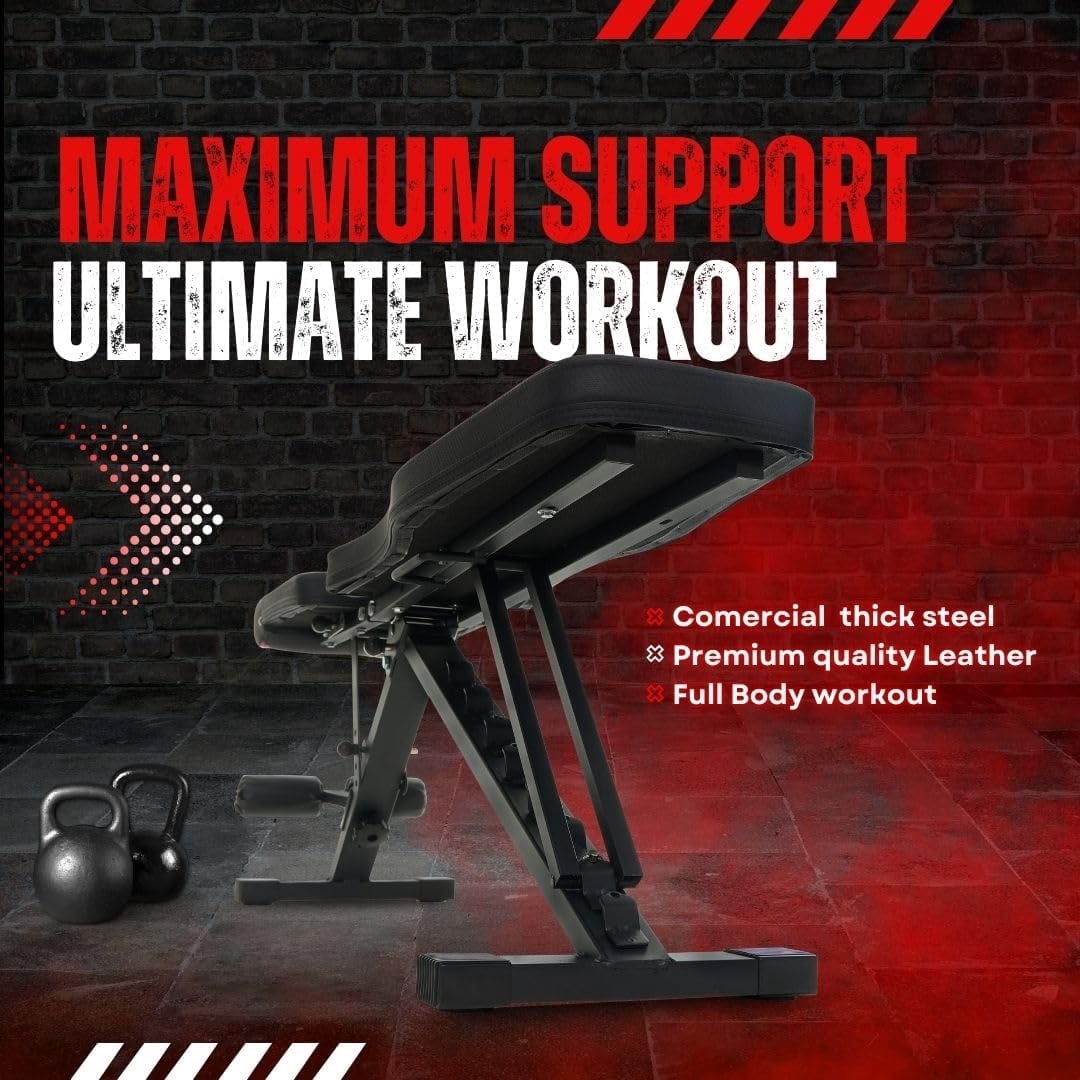 Maple99 Adjustable Weight Bench - Professional Grade Fitness Equipment, 16 x 42.5 x 13.5 Inches