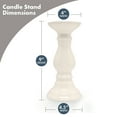 thumbnail image 6 of Bonita Home 9" Candle Holder Set, Ceramic Candle Stick Holder - Pillar or Taper Candles, Set of 2 Farmhouse, Rustic, Traditional Decor, White, 6 of 10
