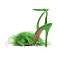 thumbnail image 4 of XYD Women Open Toe Feather Sandals Adjustable Strap Buckles High Stiletto Heels Wedding Party Summer Shoes Size 15 Green, 4 of 4