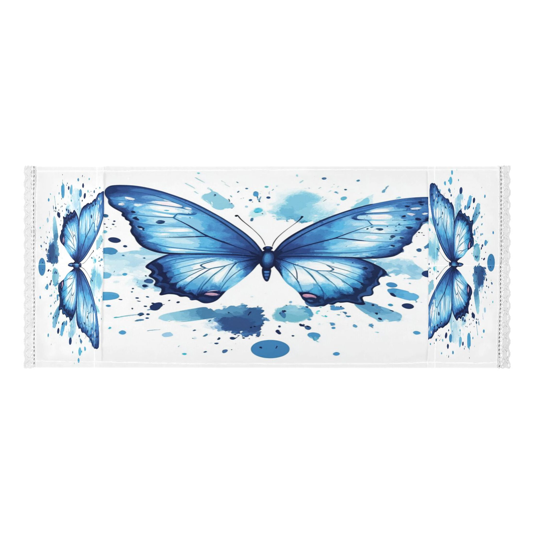 Blue ButterflyWasher and Dryer Covers Dust-Proof and Oil Resistant Fridge Cover with 4 Storage Pockets Washing Machine Top Cover for Laundry Kitchen Home 51.2 x 22 In