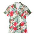 thumbnail image 4 of Womens Shirts Boho Loose Fit Short Sleeve Shirt Floral Print Blouse Turn Down Collar For Casual Fashion Clothes, 4 of 4