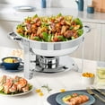 thumbnail image 4 of AKDSteel Ensemble de Plats Ronds en Acier Inoxydable de 5 QT, Chauffe-Buffets 2/4/6 Unités avec Couvercles en Verre, Porte-Carburant et Poêles à Eau pour Traiteur de Mariage, 4 of 8