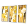 thumbnail image 3 of Designart "Dreams in Mustard Yellow Retro Watercolor II" Modern Midcentury Framed Wall Art Set Of 3 - Yellow Abstract Midcentury Frame Gallery Set For Office Decor, 3 of 6