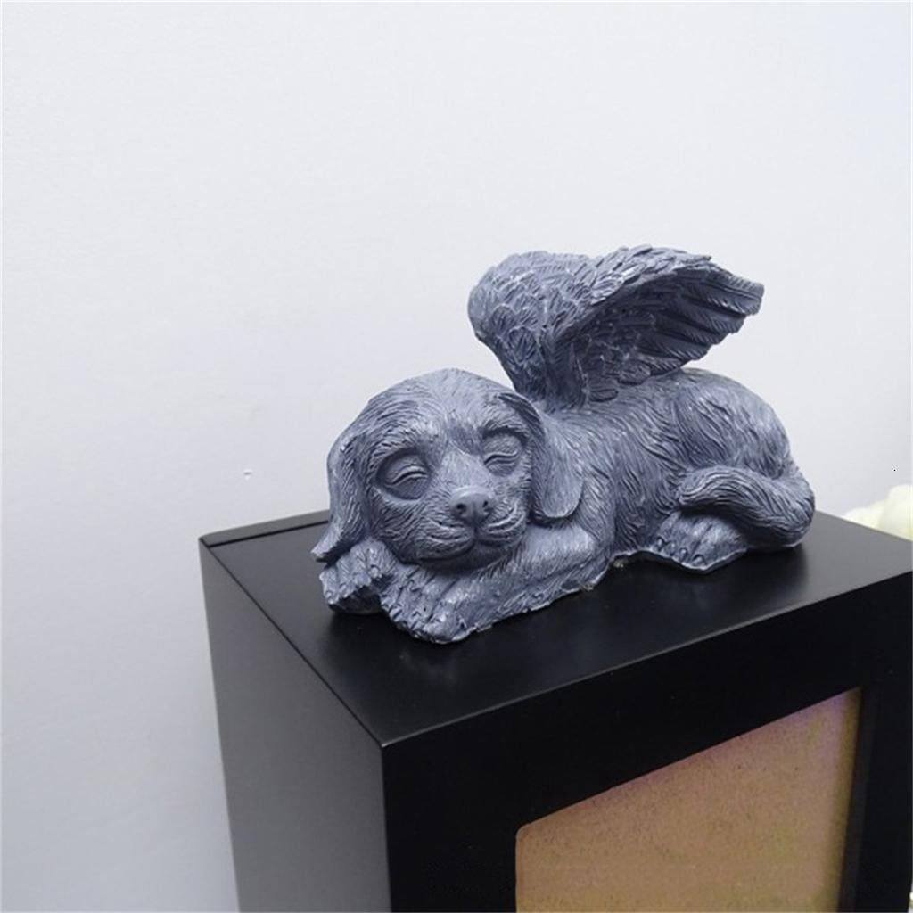 Pet Urn for Ashes Pet Ashes Box with Angelic Dog Statue Ashes Box Funeral Urn