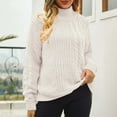 thumbnail image 5 of RYDCOT Womens Sweaters Pullover Woman's Turtleneck Sweaters Tops Loose and Comfortable Long Sleeve Cable Knit Sweater Fall Winter Clothing or, 5 of 8