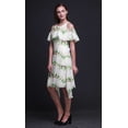 thumbnail image 4 of Bimba Tunique à Épaules Dénudées Imprimée Teinture sur Nœuds Verte pour Femmes Robe de Soirée Col Rond - TTTG, 4 of 6