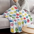 thumbnail image 3 of Colorful Monsters Blanket Soft Cozy Warm Throw Blanket for Couch, Plush Fuzzy Flannel Fleece Blankets for Sofa, Abstract Cartoon Cute Artistic Funny Bed Blankets Lightweight Gifts for Women, 30"x40", 3 of 9