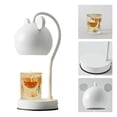thumbnail image 2 of Lámpara calentadora de velas perfumadas, hierro regulable regulable, luz calentadora de velas aromática eléctrica bonita y moderna para escritorio, enchufe europeo, blanco, 2 of 5