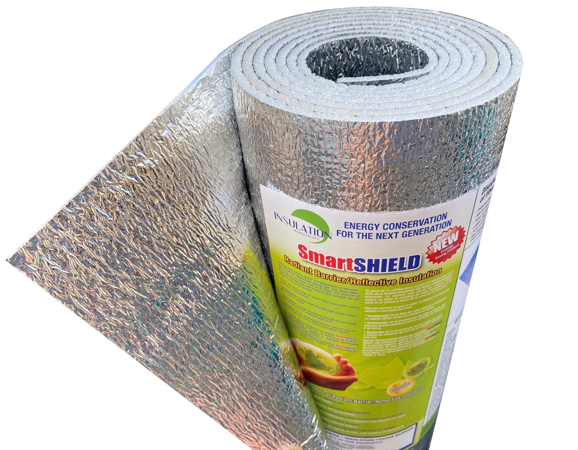 62.5 SF Reflective Foam Thermal Foil Insulation Radiant Barrier 16X50 Ft Roll 