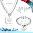 thumbnail image 3 of Lsupdaol 3 Pcs Heart Jewelry Set Heart Pendant Chain Toggle Necklace with Bracelet Earrings Stainless Steel Link Chain for Women Christmas Valentine Gift, 3 of 7