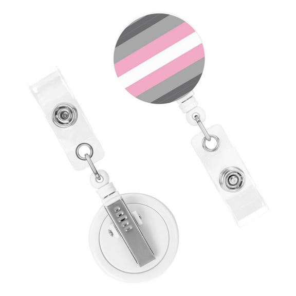 Demigirl Pride Flag Lgbtq Badge Reel Retractable Badge Clip Id Card Name Tags Holder Gifts For Nurse Teacher Office Employees Doctors