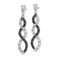 thumbnail image 2 of 925 Sterling Silver Black Rhodium Black and White CZ Twisted Post Earrings; for Adults and Teens; for Women and Men, 2 of 3