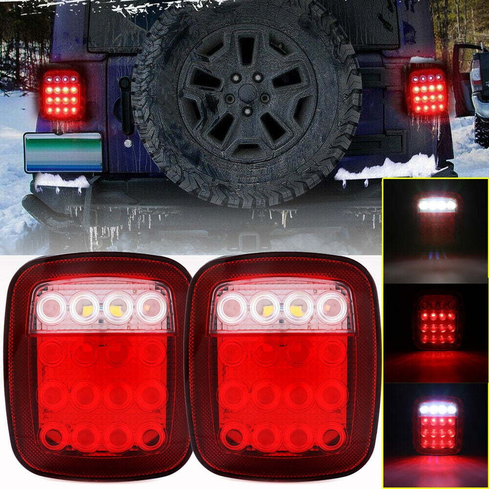 JeepTails Beer Paw Tail lamp Light Covers Compatible with Jeep Wrangler TJ and YJ Set of 2 Black 
