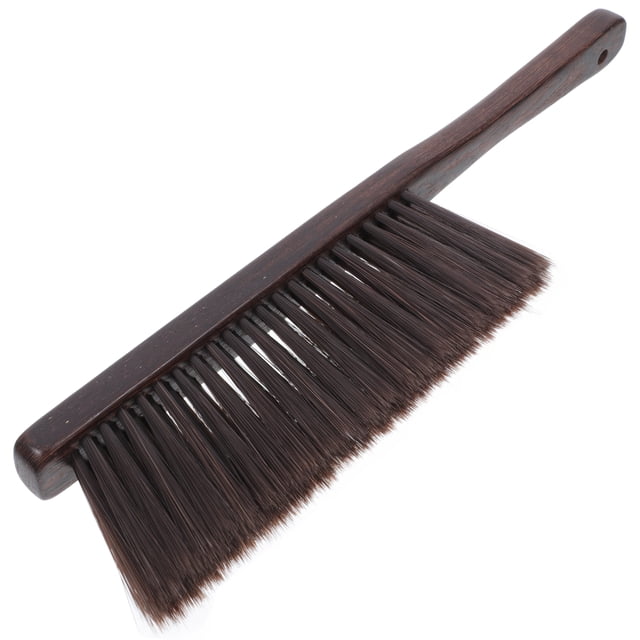 GOOHOCHY Escoba de madera, escoba de mano suave, cepillo para polvo de mango largo, cepillo para limpiar encimeras, para coche, sofá, cama, chimenea, limpieza de coche