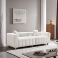 thumbnail image 4 of 84" Teddy Velvet 3-Seater Bubble Couch, Plush Modern Sofa with Deep Seat & 6 Metal Legs for Living Room, Bedroom, Office, 4 of 7