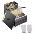 thumbnail image 2 of Electric Deep Fryer Countertop Deep Fryer with Basket and Lid ，Stainless Steel Single Tank Fryer for Home Use Easy to Clean Oil Fryers, 2 of 8