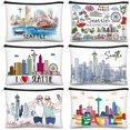 thumbnail image 1 of Bolsa de cosméticos Reginary City Souvenir Seattle, 6 unidades, para mujer, 1 of 7