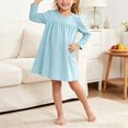 thumbnail image 2 of OJSFQUFP Girls' Long Sleeved Home Nightgown Leisure Cute Solid Color Dress, 2 of 7