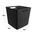 thumbnail image 3 of Curver Set of 4 Jute Basket Cube Durable Resin Organization and Storage Basket Bin, Black, 3 of 11