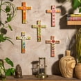thumbnail image 2 of Karma and Luck Ceramic Wall Cross 8 Inch Hand Painted Cross Wall Decor Faith Love Symbol Home Accent Gift, 2 of 5