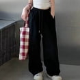 thumbnail image 3 of LIaqionyy Sweatpants for Girls Wide Leg Baggy Casual Drawstring Elastic Waist Casual Joggers Pants with Pockets, 3 of 6