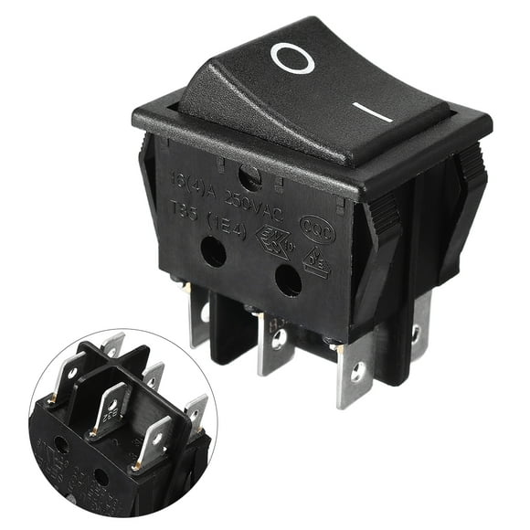 Interruptor de palanca de montaje a presión DPDT 6P 2 posiciones 2NO 2NC ON-OFF 16A/250V AC