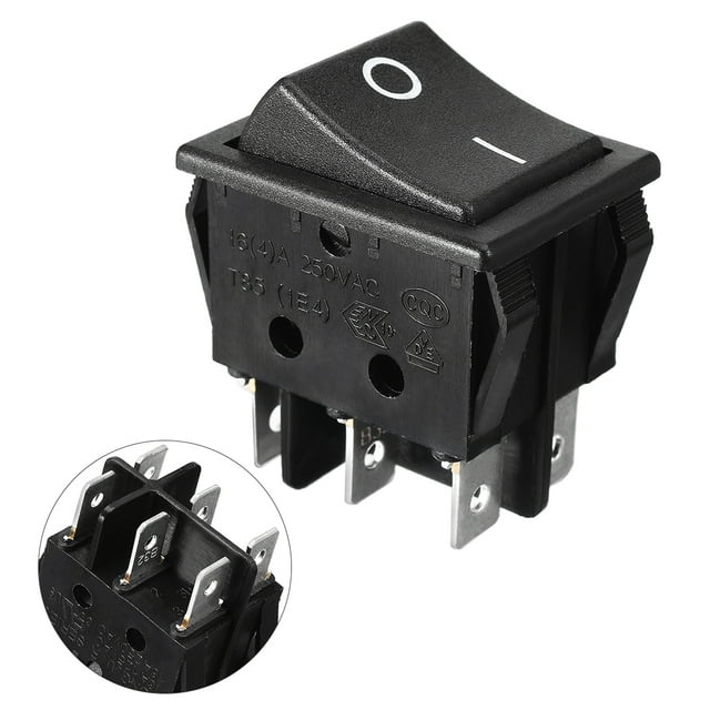 Interruptor de palanca de montaje a presión DPDT 6P 2 posiciones 2NO 2NC ON-OFF 16A/250V AC