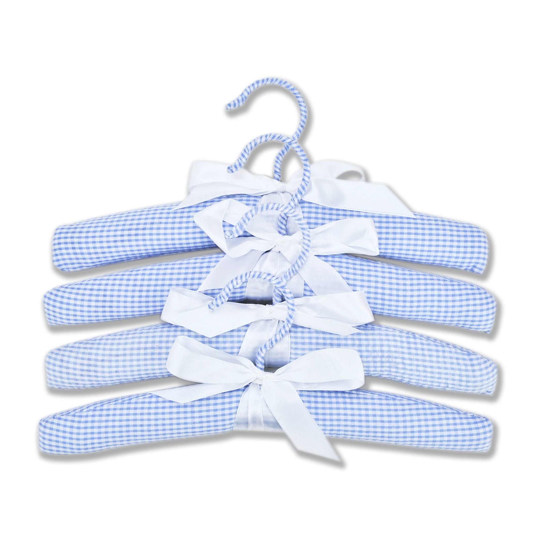 Trend Lab Nursery Hangers 4 Pack Padded Blue Gingham Seersucker