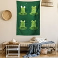 thumbnail image 2 of Funny Tapestry, Funny Muzzy Frog on Lily Pad in Pond Hunting Tasty Fly Expressions Cartoon Animal, Wall Hanging for Bedroom Living Room Dorm Decor, 40W X 60L Inches, Hunter Green, by Ambesonne, 2 of 5