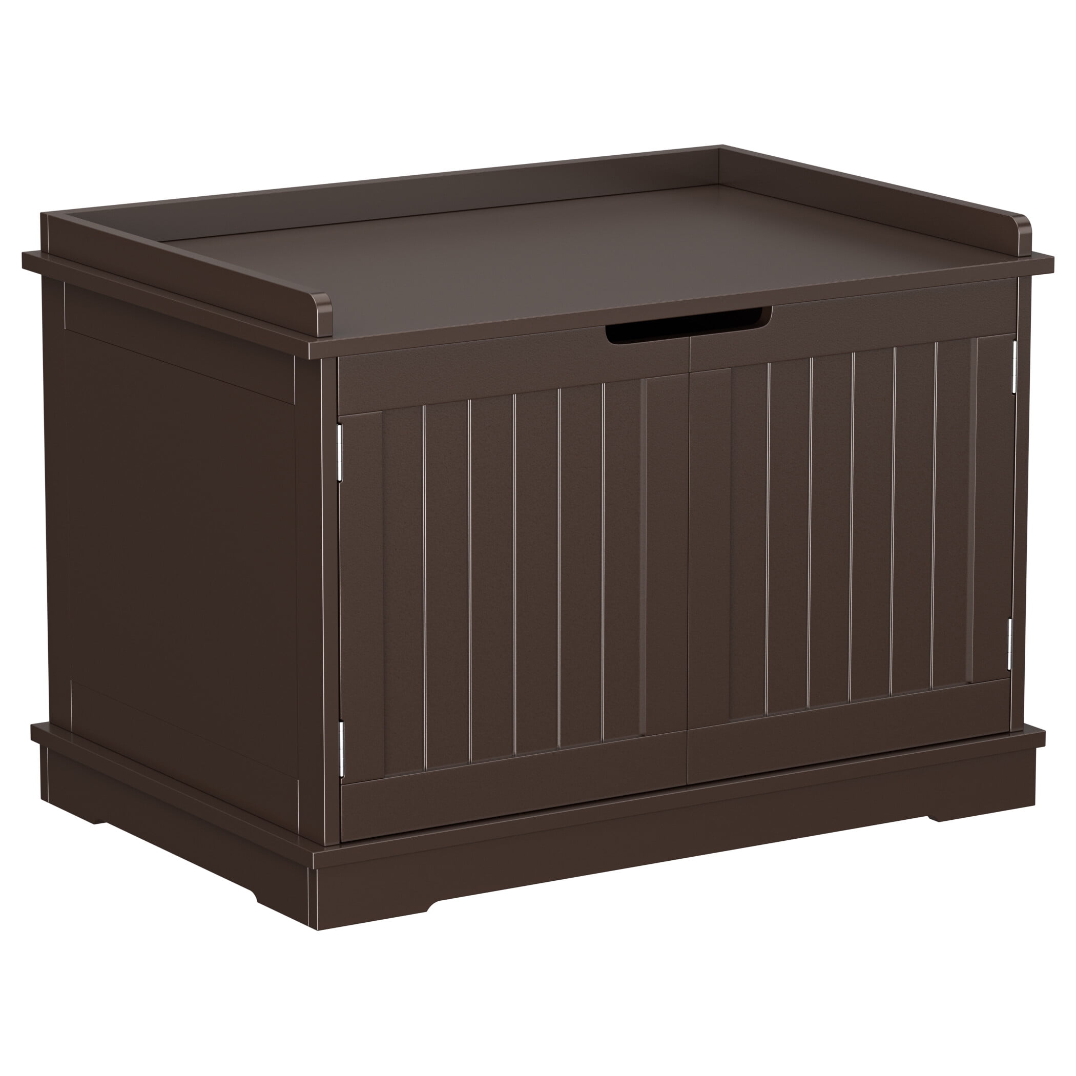 ZENY Double Door Cat Washroom Hidden Cat Litter Box Enclosure Storage Cabinet MDF Frame Pet Cat House, Brown